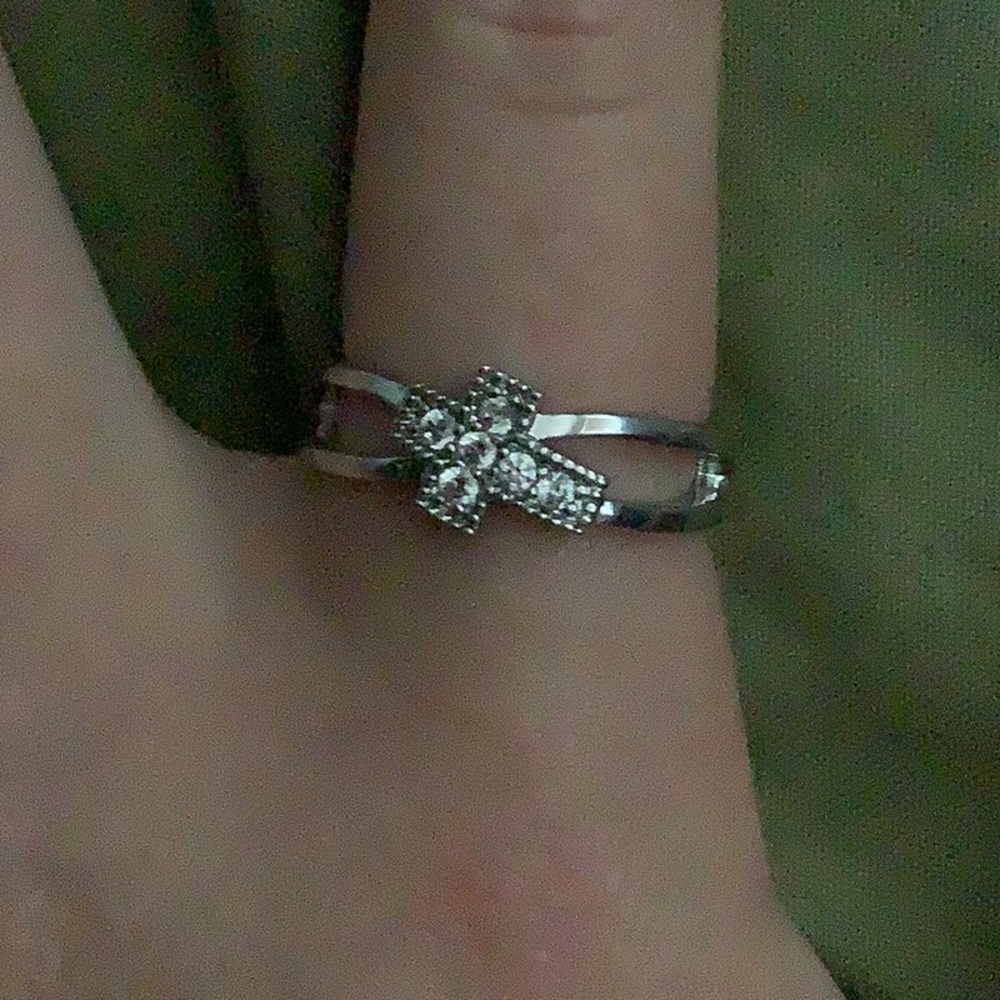 Silver cross ring
